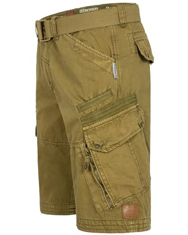 Geographical Norway Cargo Shorts Kurze Hose Knielang Short Bermuda Sommer Urlaub Freizeit, Hosengröße:XL, Farbe:Mastic im Sale